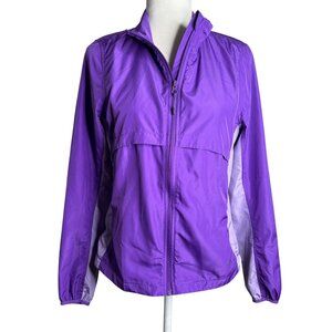 Forever 21 Womens Purple Lightweight Zip-Up Windbreaker Jacket M Pockets
